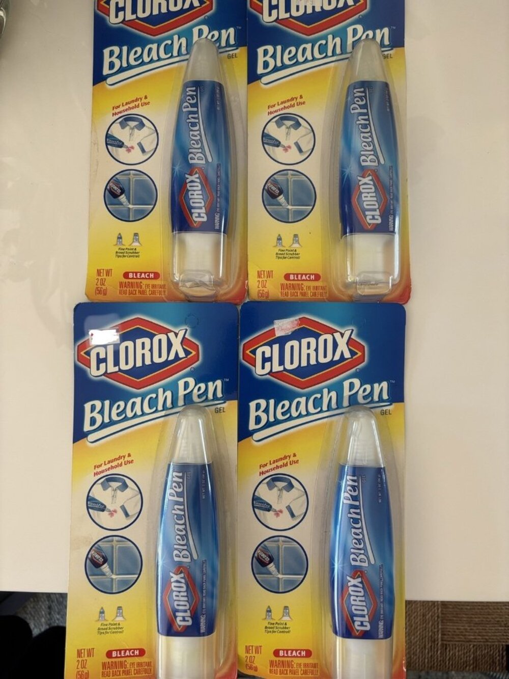 4 - Clorox Bleach Pen Gel Whites Dual Tipped 2 Oz -NEW DISCONTINUED! NOS